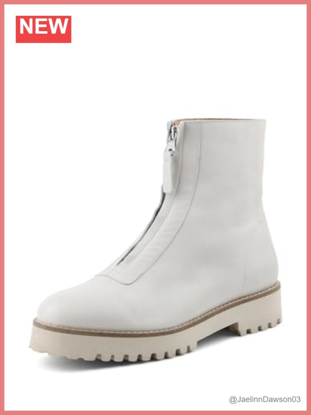 Leather Ankle Bootie with Functional Front Zipper and Featherweight Technology